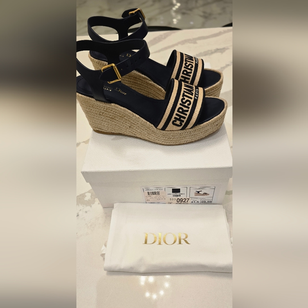Dior Women's Black and Tan Sandals - Picture 6 of 8